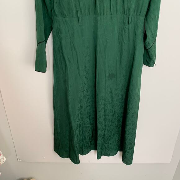 Veronica Beard Spur Western Silk Tie Midi Dress in Green Womens Size 8 - Picture 7 of 15